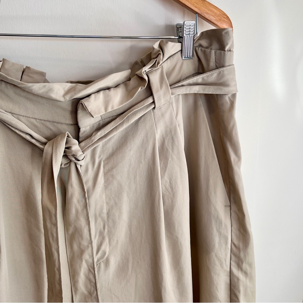 Banana Republic Khaki Tan Paperbag Tie Waist Pleated Shorts Size 16 - Picture 6 of 14